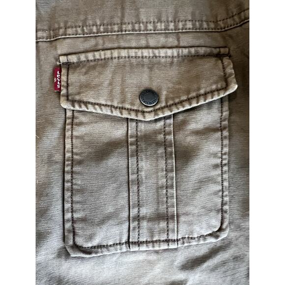 Levi's XXL Military Field Barn Chore canvas Retro utility insulate Jacket Brown - Picture 11 of 15